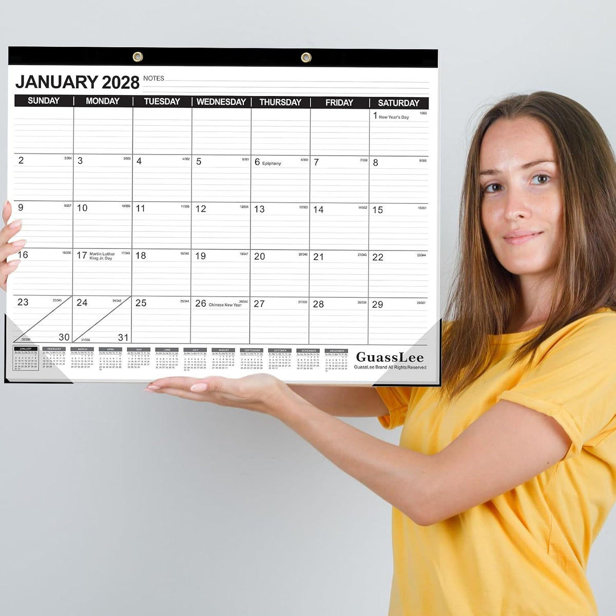 GuassLee Large Desk Calendar 2027 3 Pack, 18 Months Jan 2027–Jun 2028