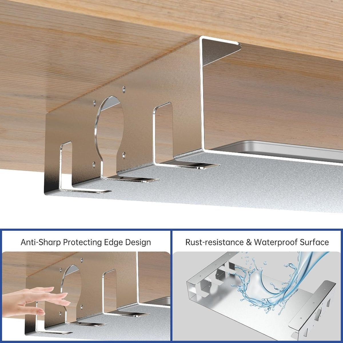 Upgrade Under Desk Shelf with Heat Dissipation - Under Table Shelf for Laptop...
