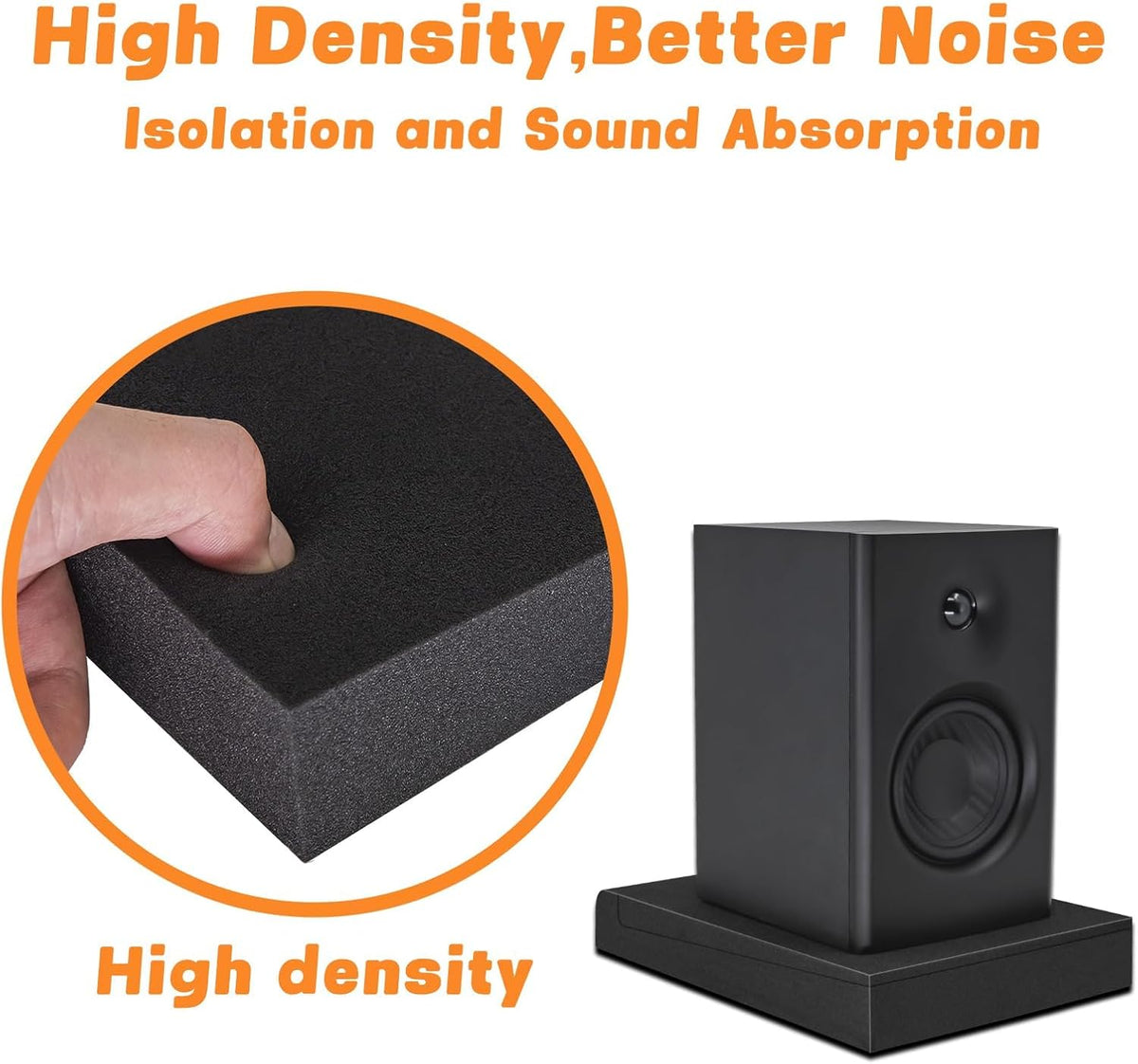 2 Pack Studio Monitor Isolation Pads for Large Speakers Sound Insulation Stud...