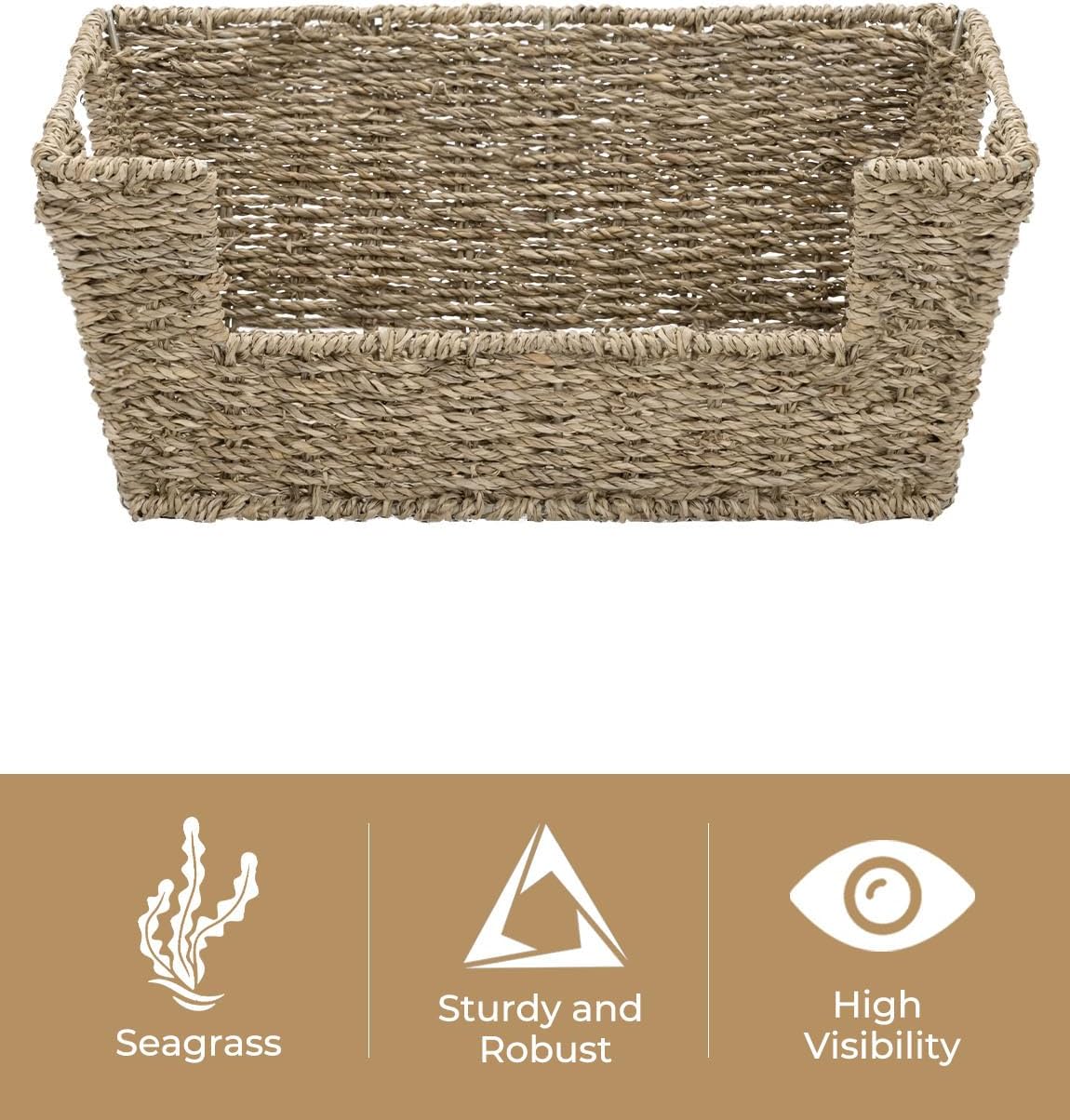 StorageWorks Pantry Baskets for Organizing, Seagrass Wicker Baskets, 2 Pack