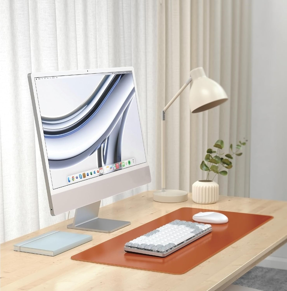 Satechi Vegan-Leather Desk Mat, Scratch and Water Resistant, Brown