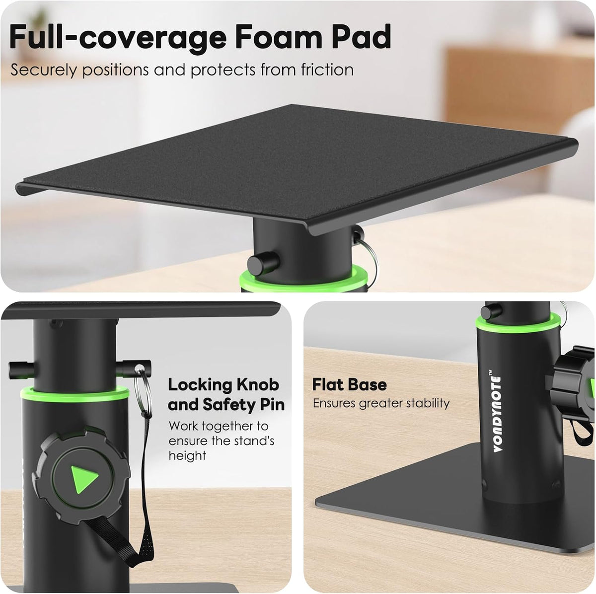 Vondynote 2-Pack Studio Monitor Stand Small 6" Tall Tablet Stand Holders