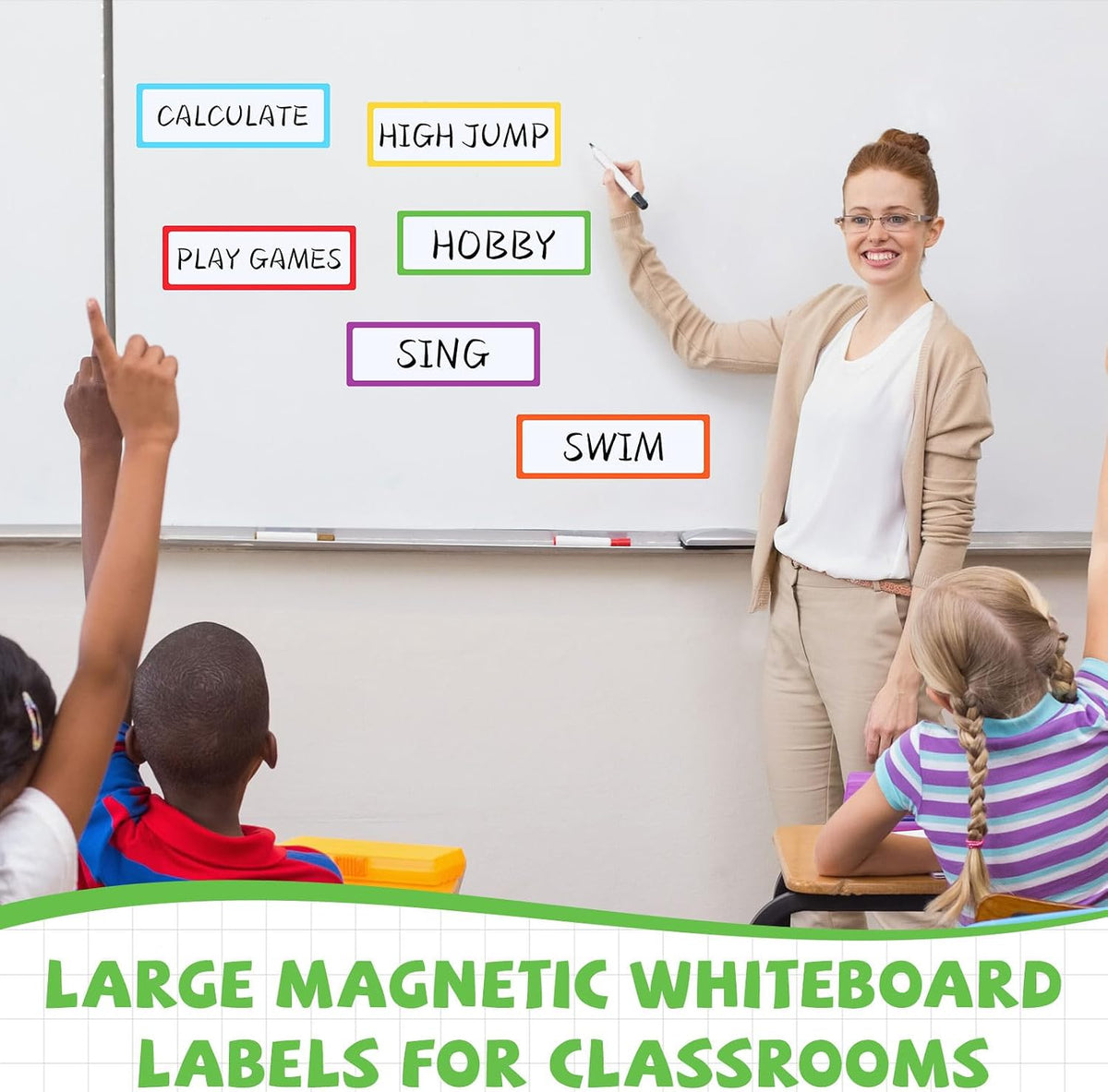 24 Pcs Large Magnetic Dry Erase Labels, Frame Style