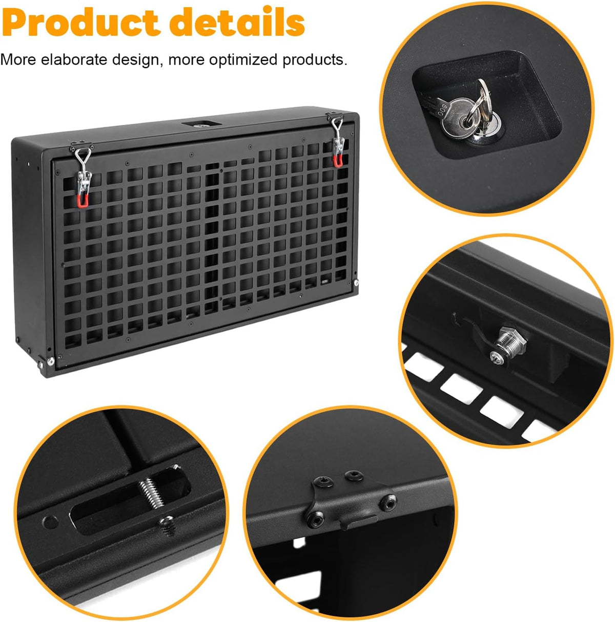 Z8 Tailgate Table Storage Lock Box Compatible with Jeep Wrangler JK JKU JL JL...
