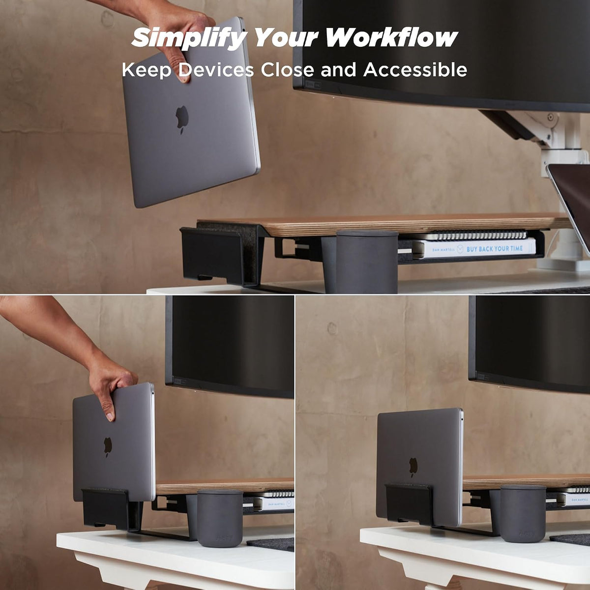 ULTRARM Moodular Vertical Laptop Tray Add-On for Rails, Do Not Use Alone