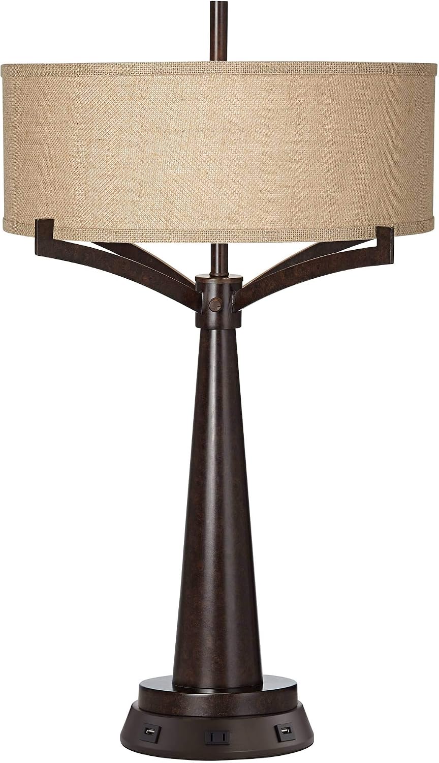 Franklin Iron Works Tremont Rustic Farmhouse Table Lamp 31 1/2" Tall wit...