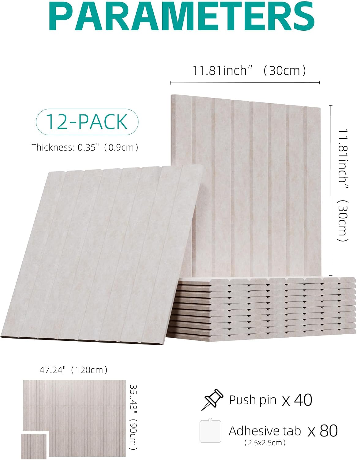Large Felt Bulletin Board Tiles 48" x 36" Cork Board Alternative (L...