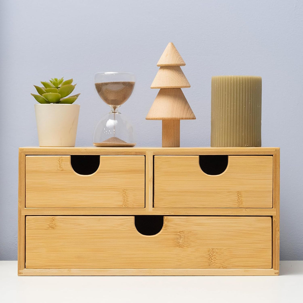 MEEDEN Bamboo Desk Organizer with Drawers: Desktop Storage Container