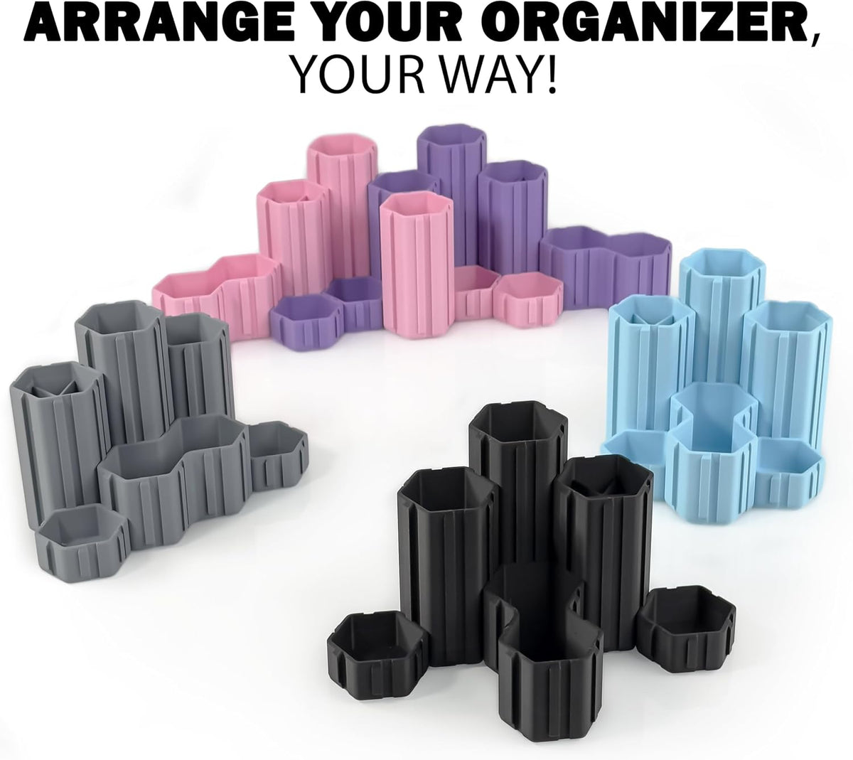 Glassboard Studio Hexaflex Organizer Set - Pen and Pencil Holder for Desk, Ve...