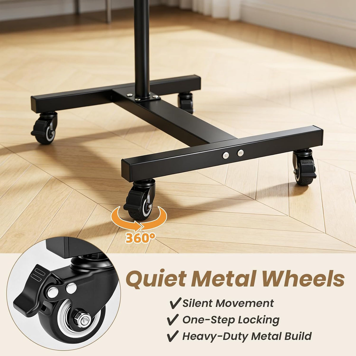 CAHAYA Projector Stand Tripod Adjustable - Mobile Laptop Stand with 2 Shelves...