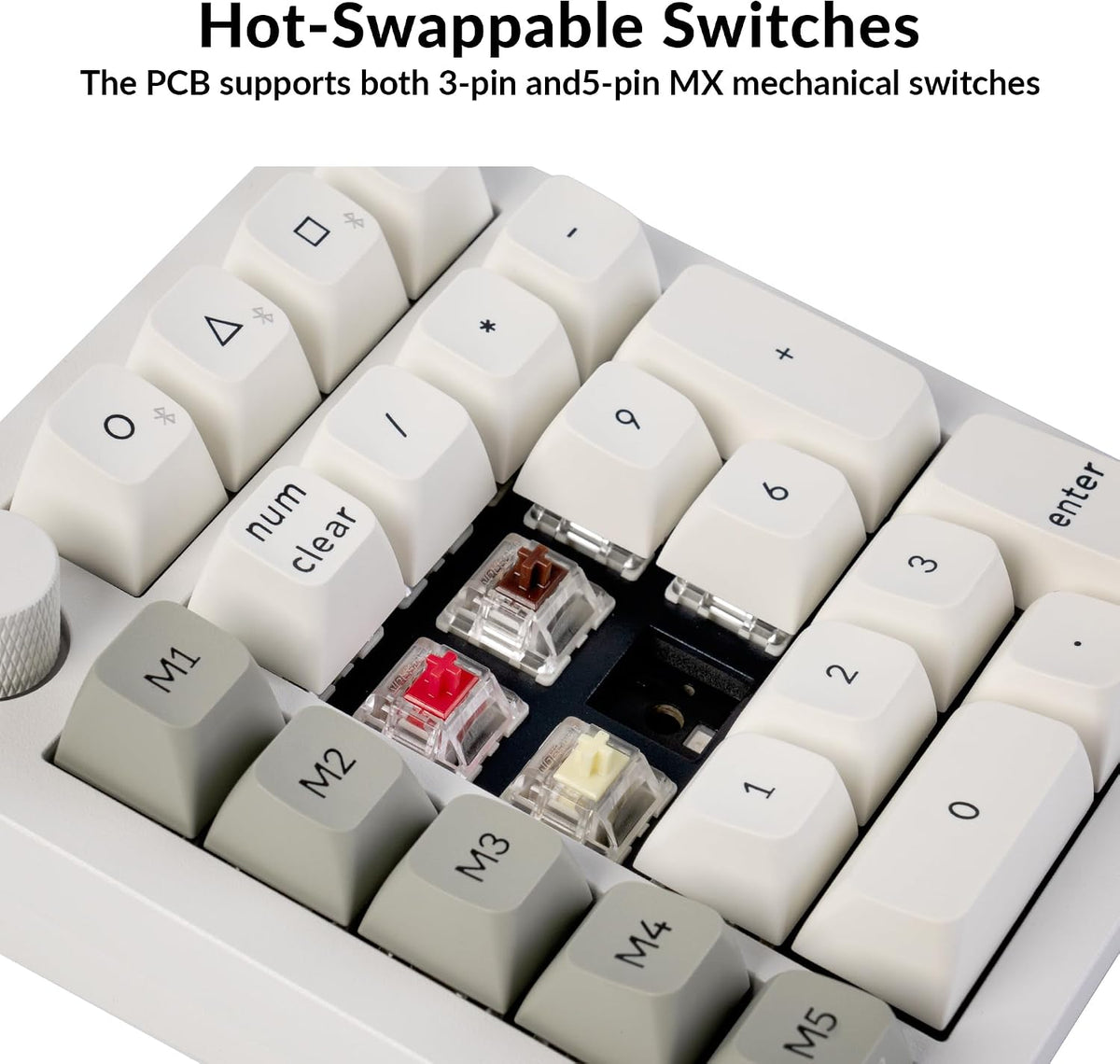 Keychron Q0 Max Wireless Custom Mechanical Numpad, Aluminum Body, White