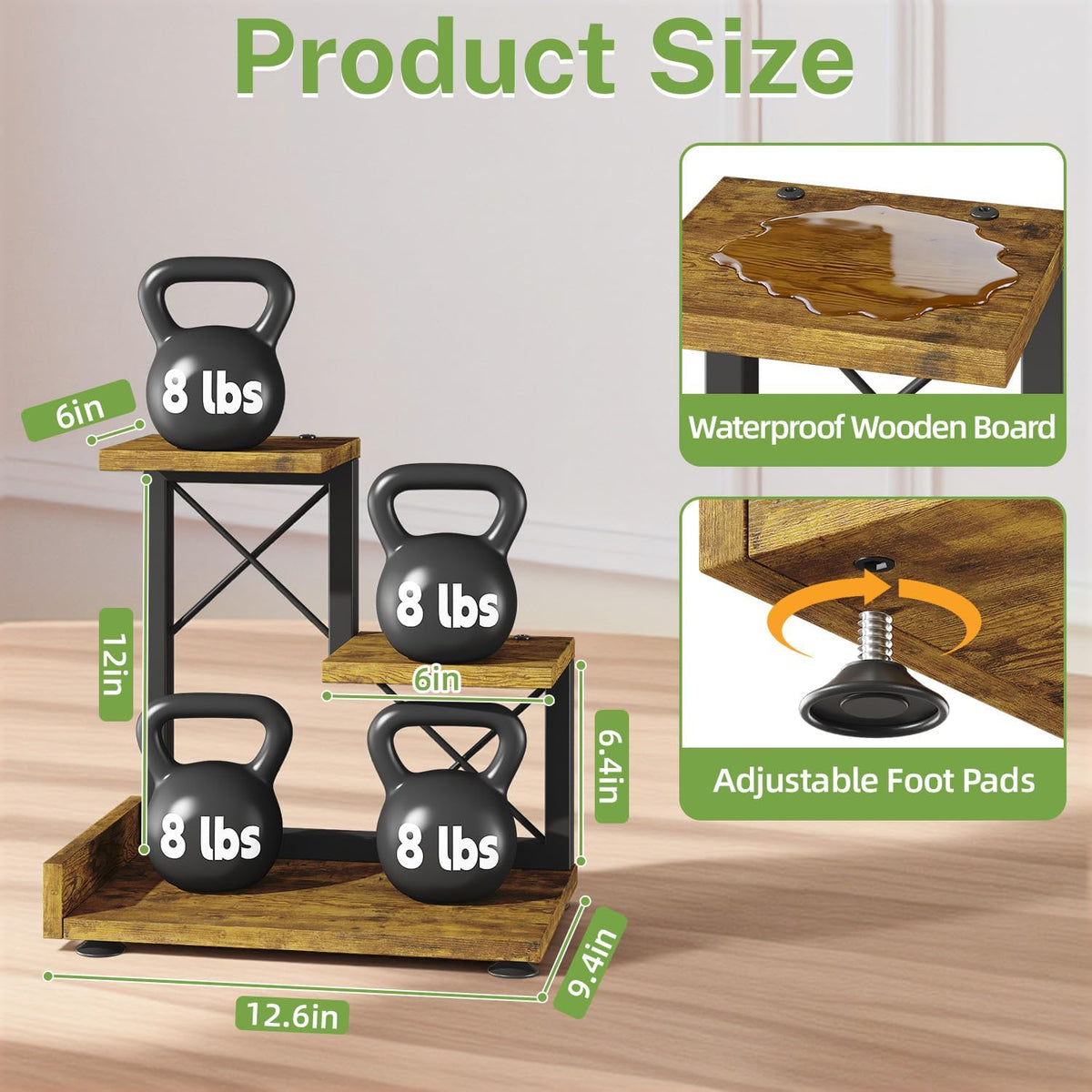 iDavosic.ly Table Top Small Plant Stand, Succulent Holder for Desk, Brown
