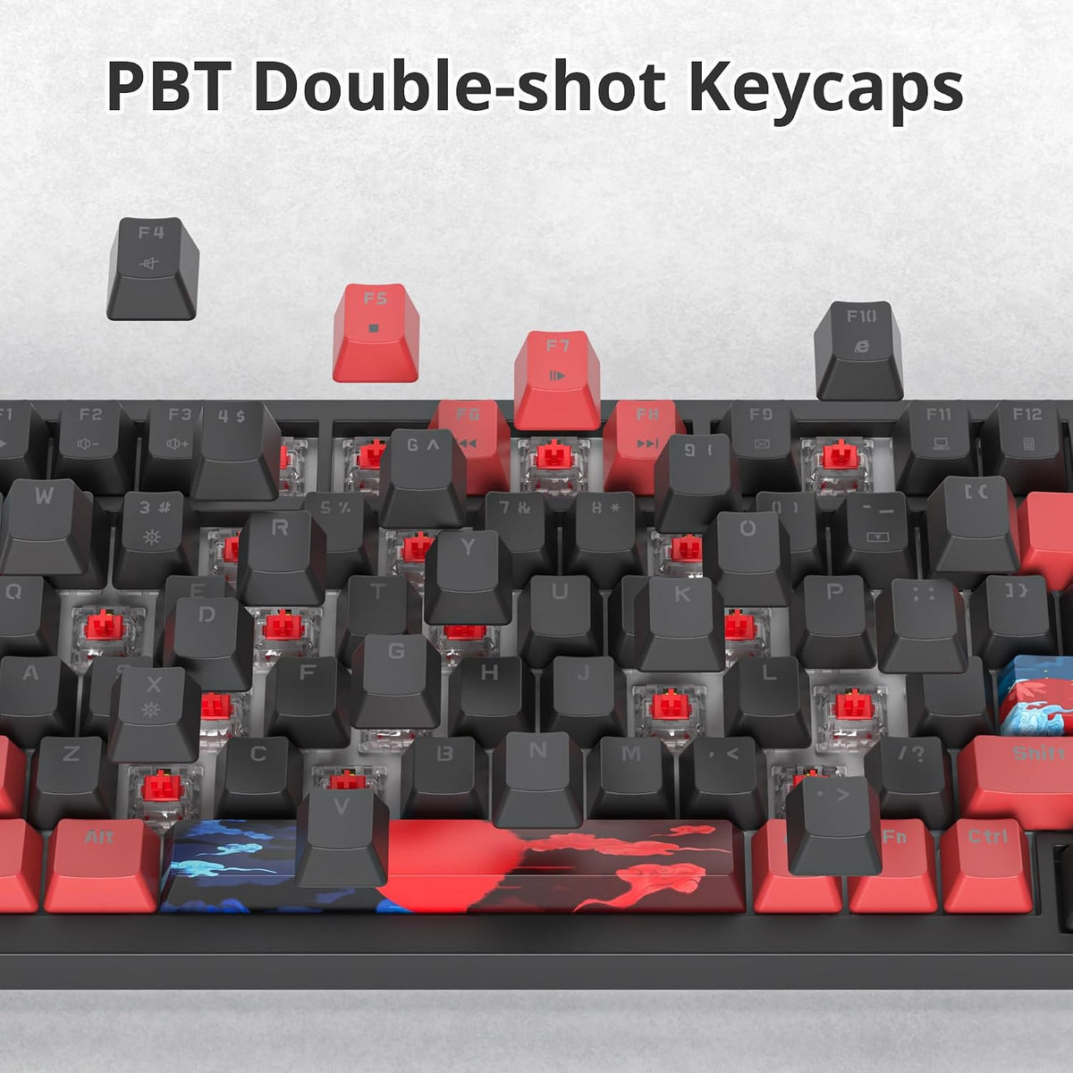 75% Mechanical Gaming Keyboard - Wired Gasket Mount TKL Hot Swappable RGB Bac...