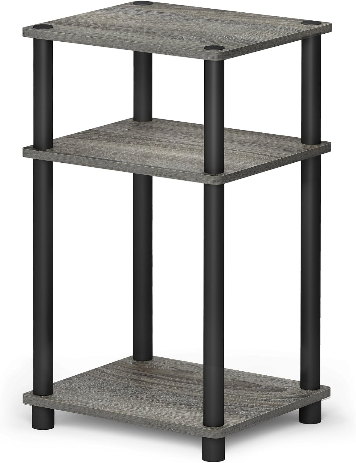 Furinno JUST Toolless 3-Tier Side Table, Open Shelf End Table, French Oak