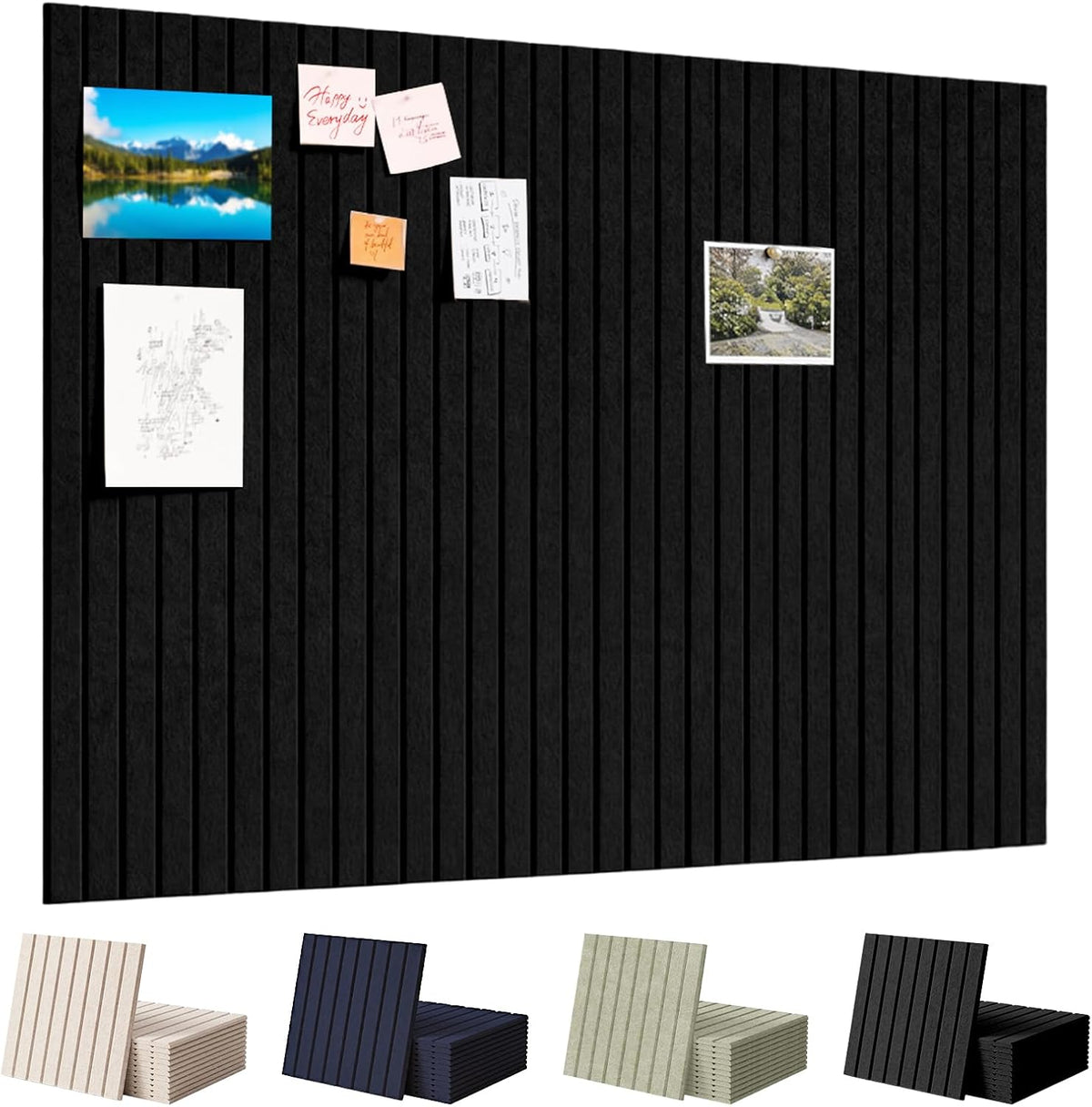 Large Felt Bulletin Board with Self-Adhesive | 12 Pack 48"x36" Cork...