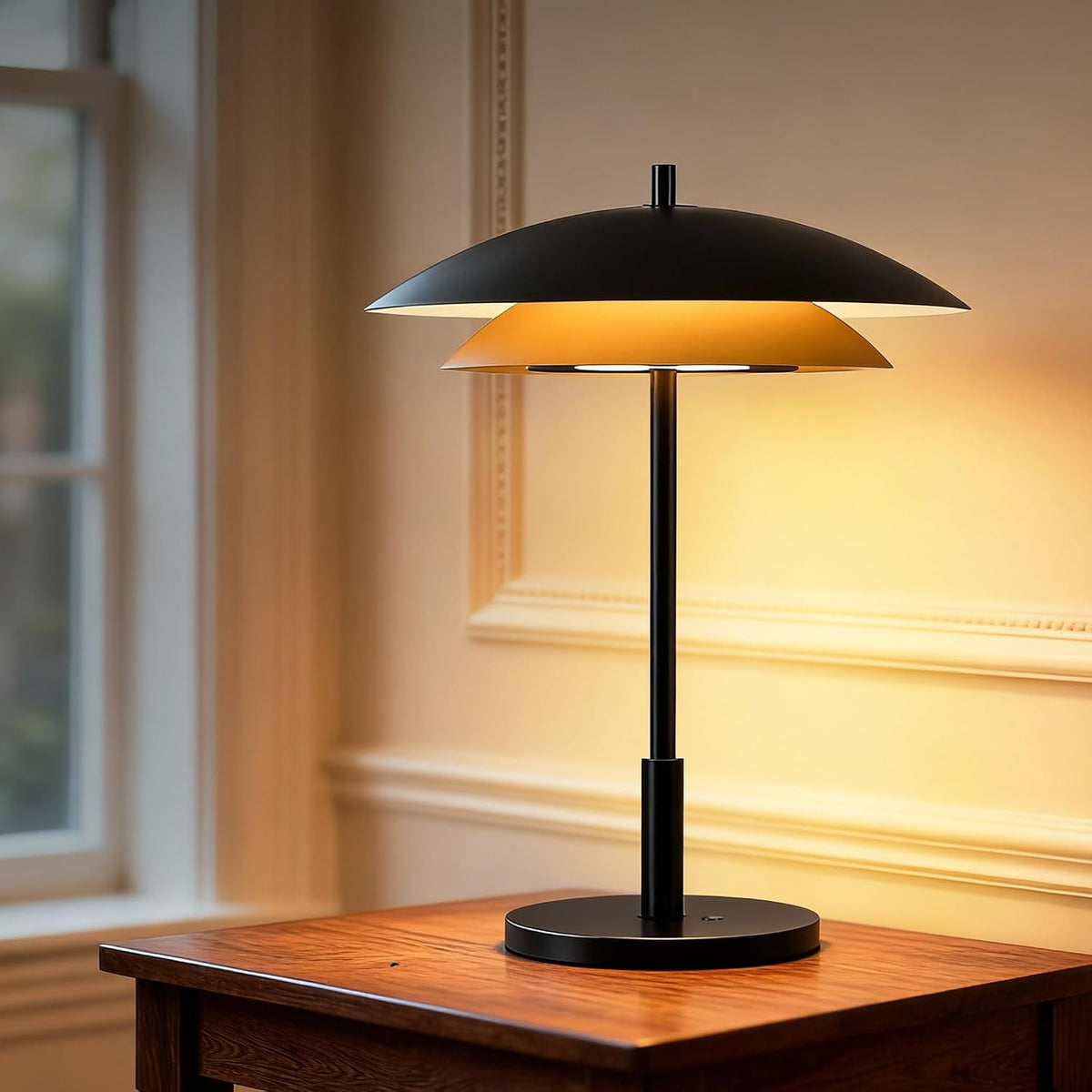 Tubicen Bedside Table Lamp,Modern Mid Century Dimmable LED USB-C Desk Lamps