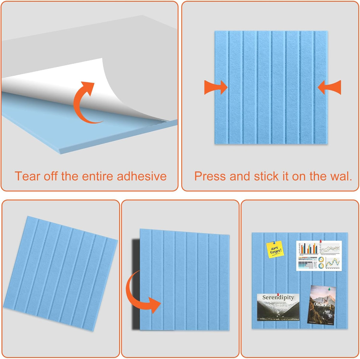 Cork Boards for Walls 48" x 36" Felt Board Alternative, 12 Pack Fel...