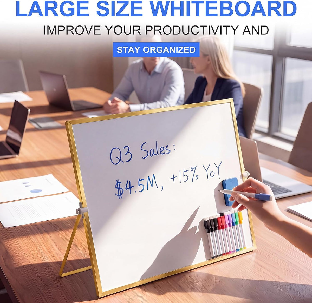 Lincia 16x20inch Sturdy Portable Dry Erase White Board, Magnetic Double Sided...