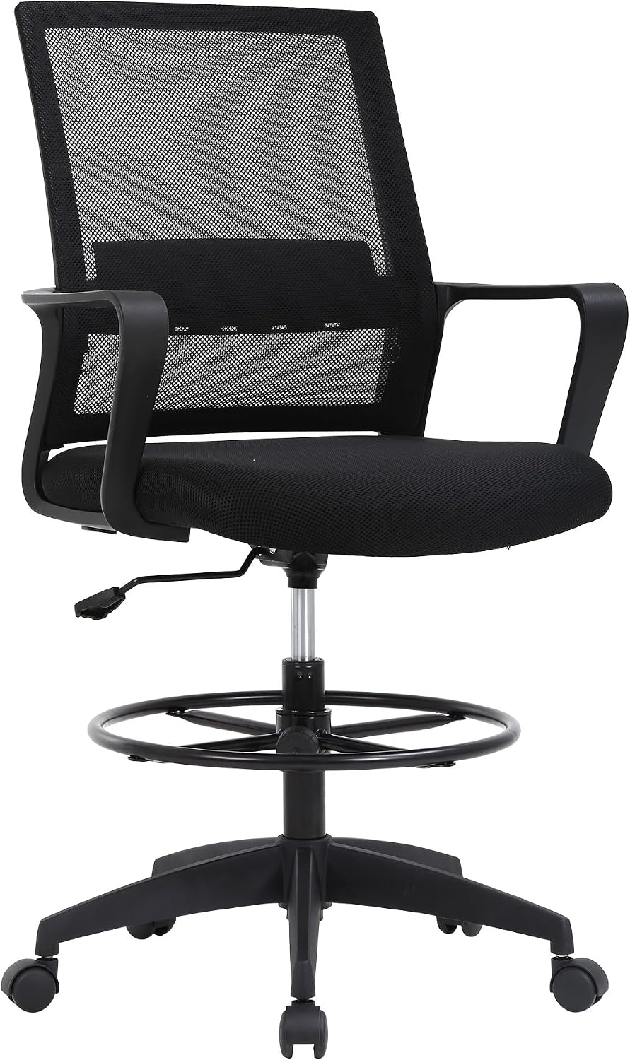 BestOffice | Tall Drafting Chair | Black | with Lumbar Support