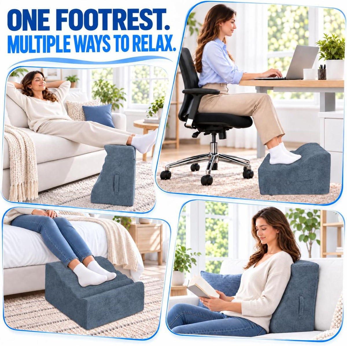 Under Desk Footrest, Multi-Functional Footrest with Portable Handle