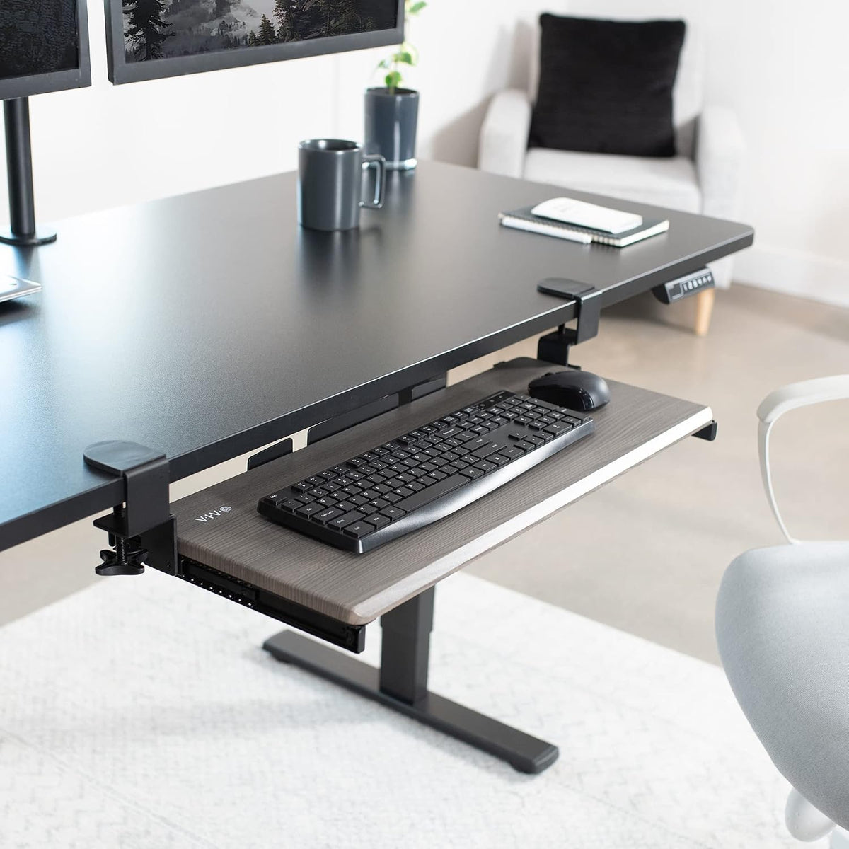 VIVO Large Clamp-on Computer Keyboard and Mouse Under Desk Slider Tray, 27 x ...