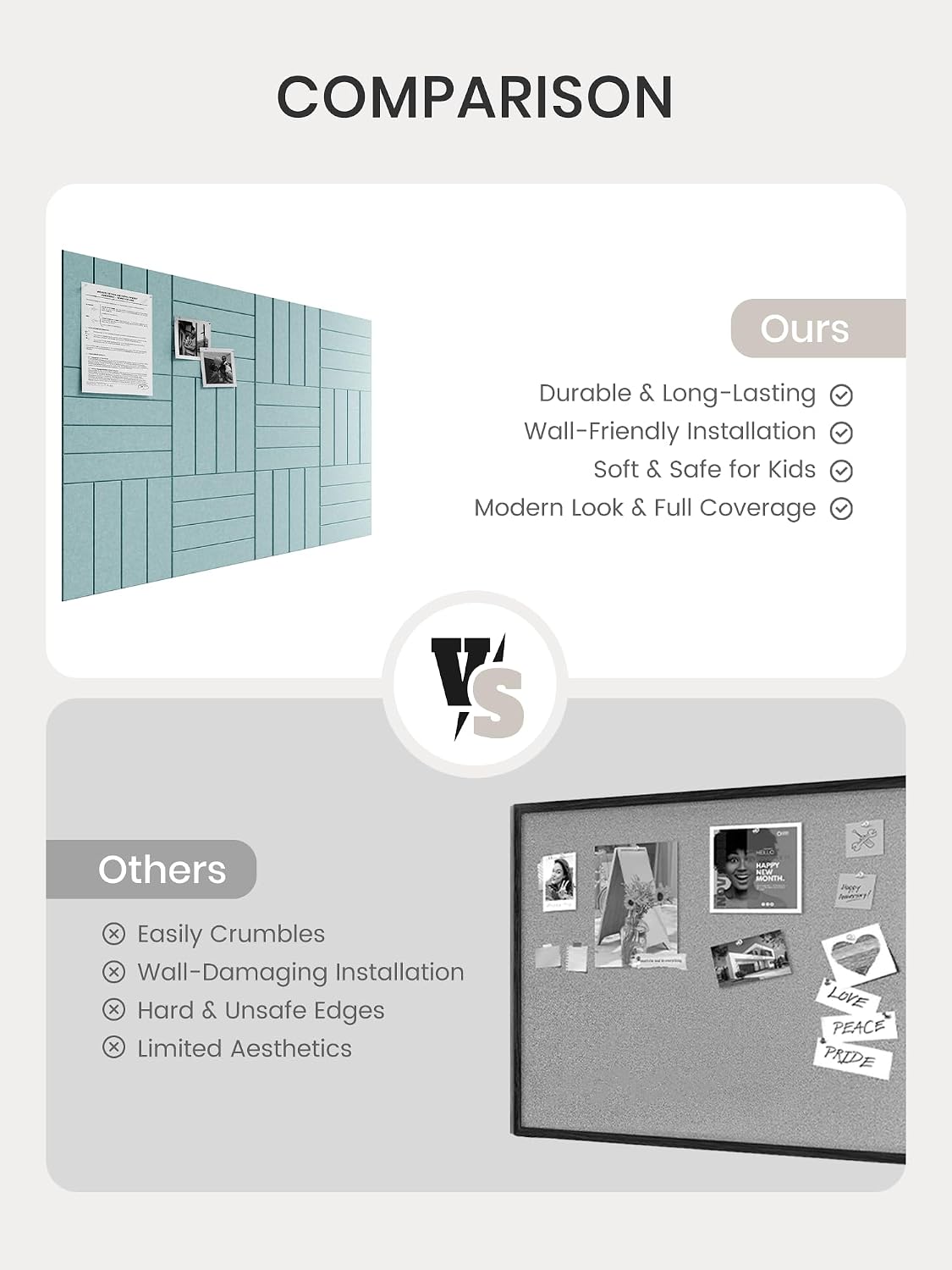 Bumusty Felt Bulletin Board & Cork Board Alternative 48" x 36"