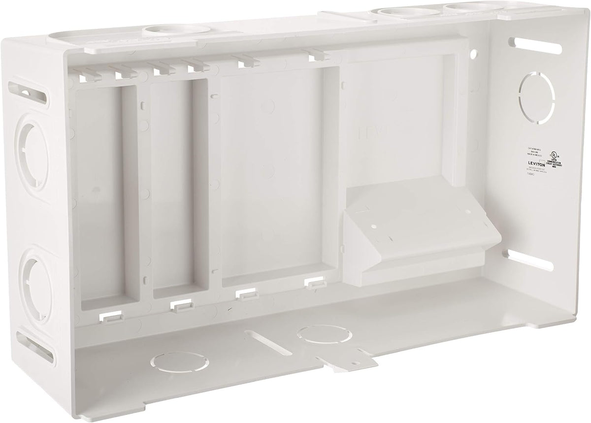 Leviton 9.01" Compact Structured Media Enclosure with Cover, White, 4760...