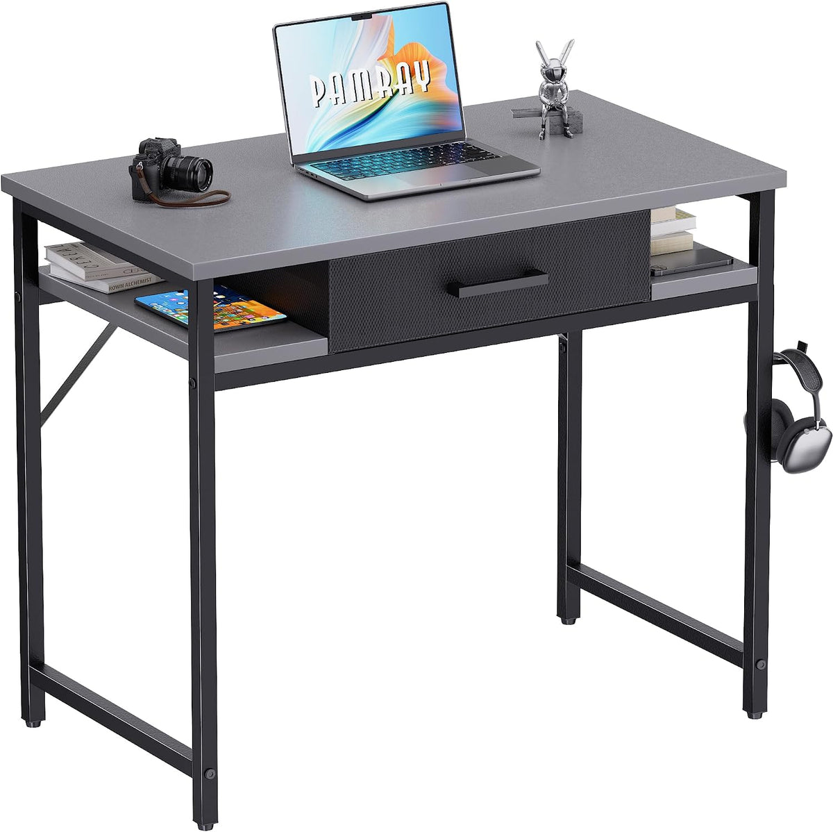 Pamray 32 Inch Small Computer Desk with Drawers for Bedroom Small Spaces