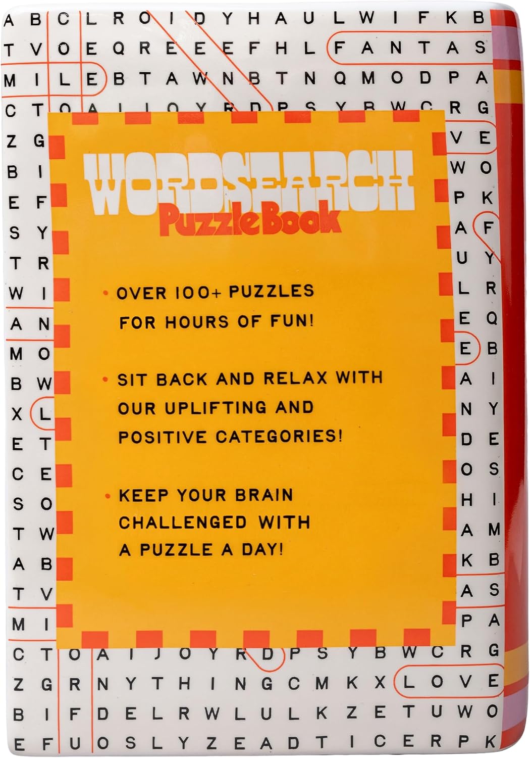 ban.do Ceramic Book-Shaped Vase, Word Search Puzzle