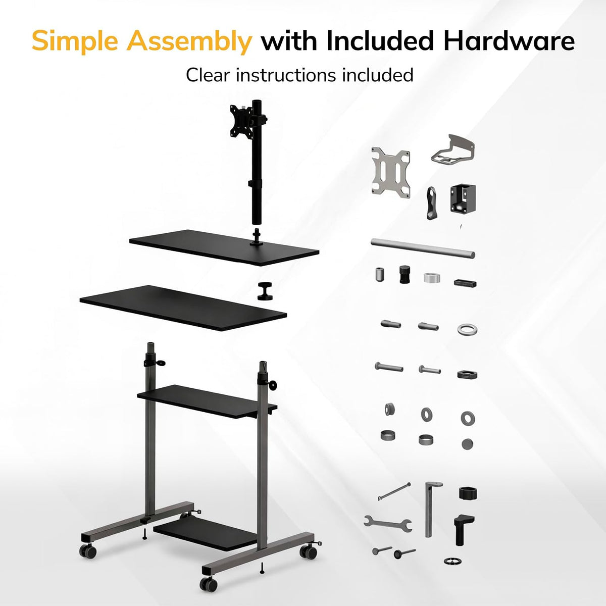 Mount-It! Mobile Computer Cart with Monitor Mount for Screen up to 32", ...