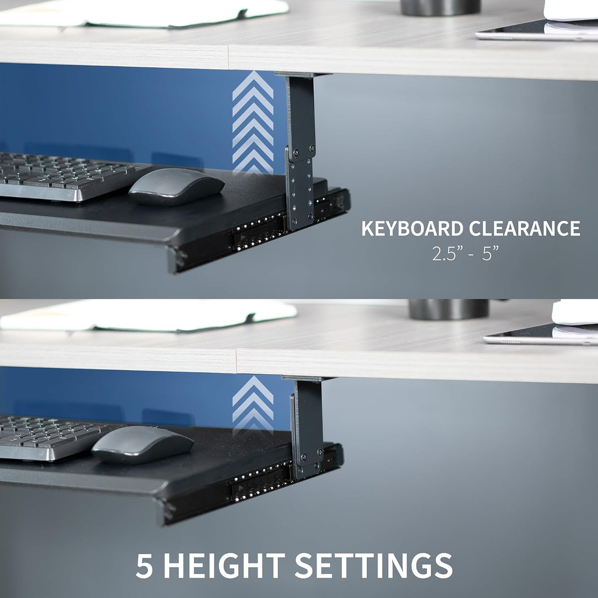VIVO Black Under Desk 27 x 11 in Adjustable Keyboard Tray, MOUNT-KB27HB