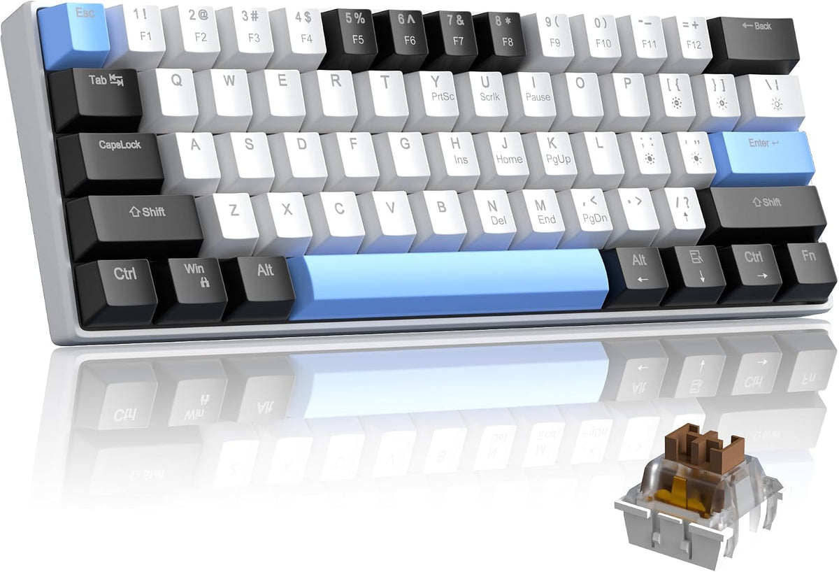 Camiysn 60% Mechanical Gaming Keyboard,Mixed Color Keycaps Gaming Keyboard wi...