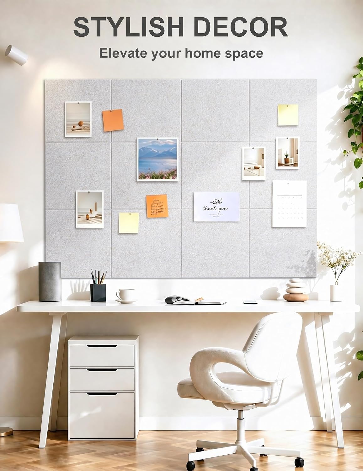Felt Wall Tiles Bulletin Board Large Cork Board Alternative 12 Pack 11.81”x11...