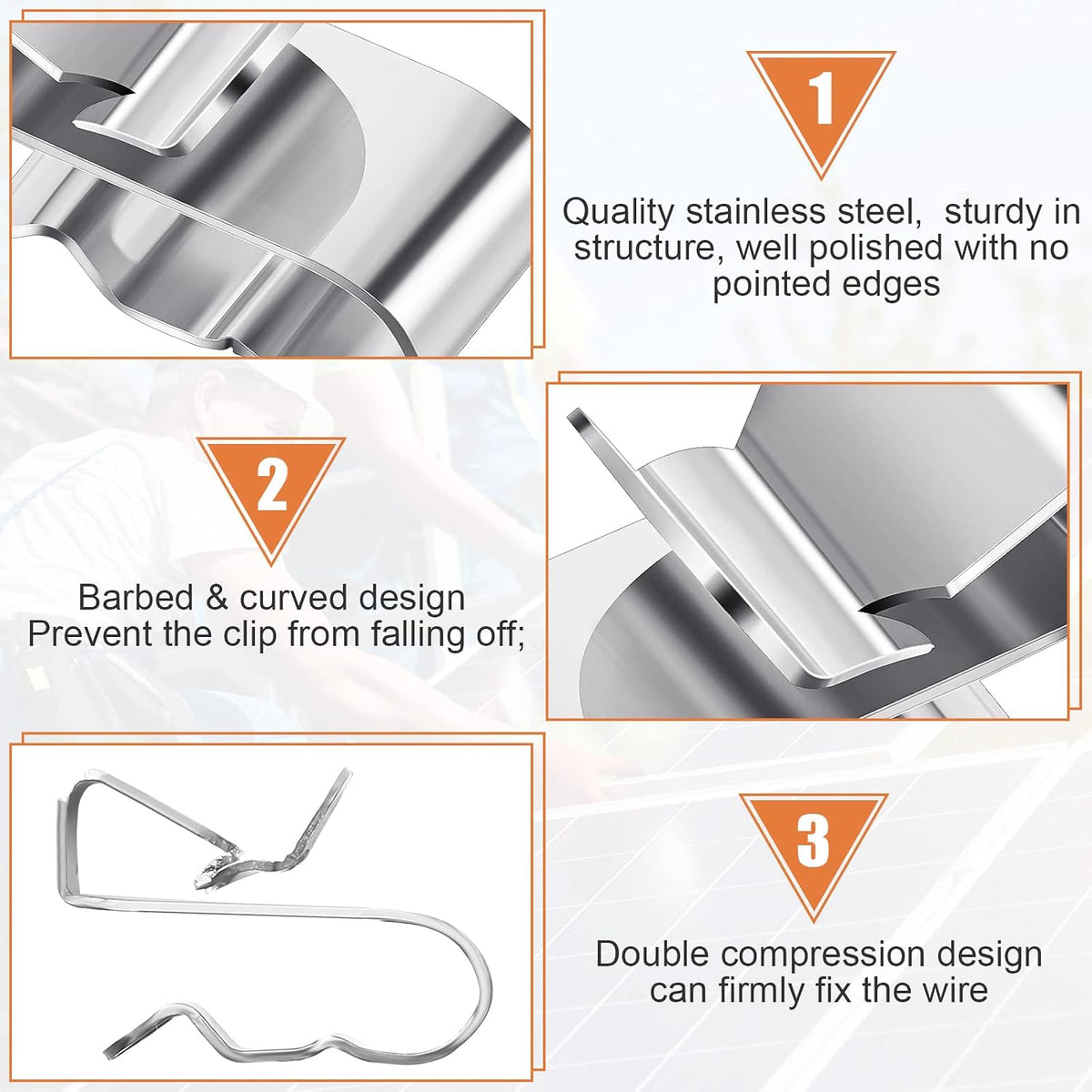 Zhengmy 500 Pcs Trailer Frame Wire Clips Stainless Steel Metal Cable Clips