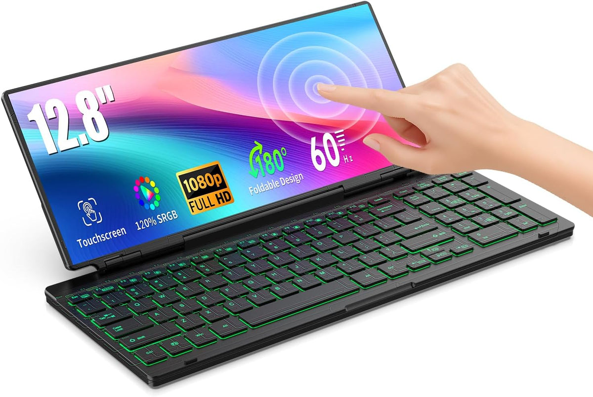 12.8" Touchscreen Portable Monitor with Keyboard for Laptop Desktop PC