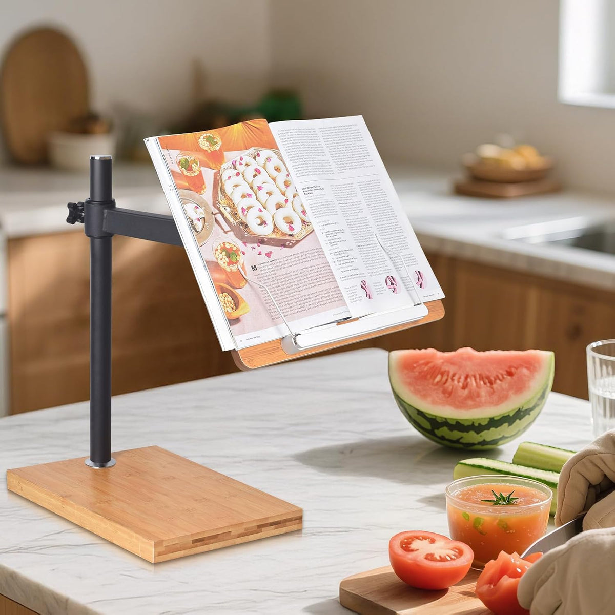 wishacc Adjustable Book Stand for Reading, Ergonomic Desktop Book Reading Sta...