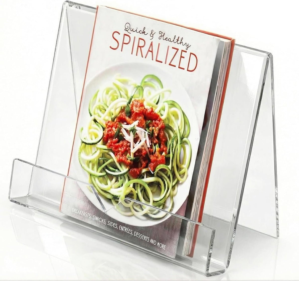 MyGift Premium Clear Acrylic Cookbook Stand & Book Display Holder
