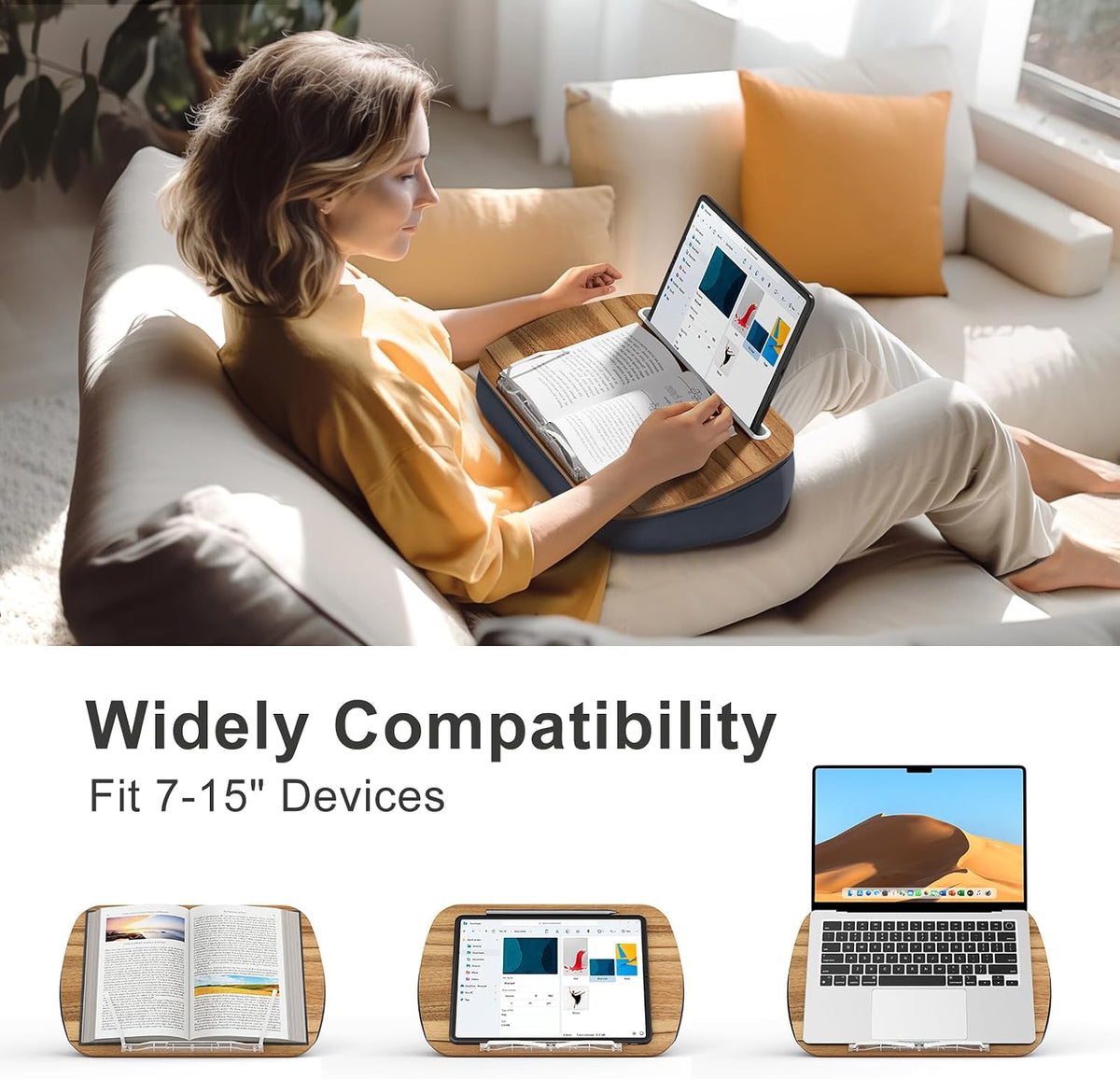 ERGONOV Lap Beanbag Book Stand for Hands Free Reading Comfortable Reading Pil...