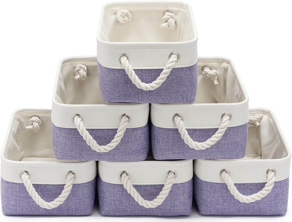 11.8x7.9x5.2 Inch Fabric Small Storage Bins with Handles 6 Pack