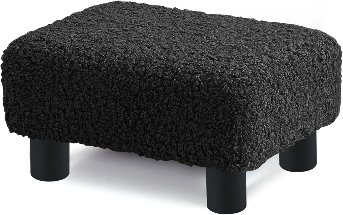 BRIAN & DANY Small Foot Stool Ottoman, Footstool with Legs, Sherpa Foot R...