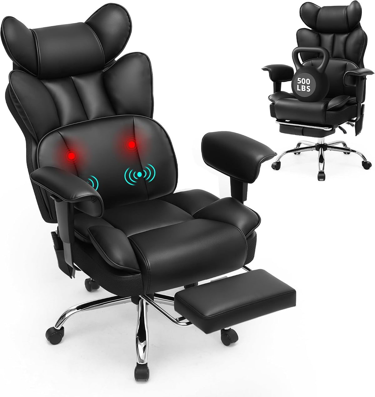 Fizzin Big and Tall Office Chair 500lbs with Massage and Heating Function