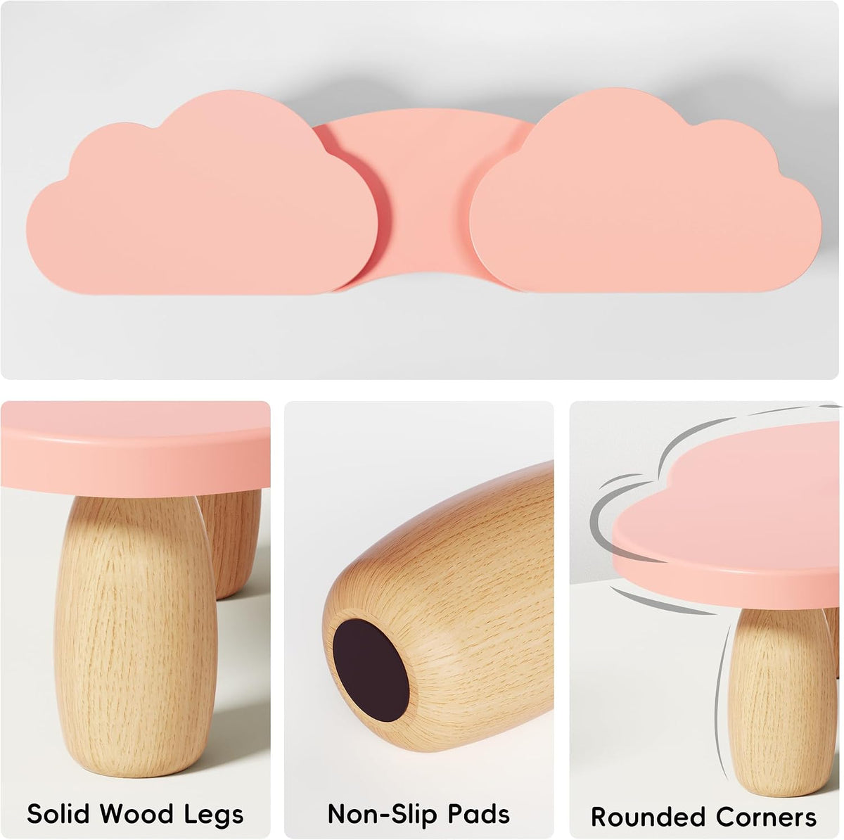 AFOOYO Dual Monitor Stand Riser, Adjustable Rainbow Cloud Desktop Organizer f...