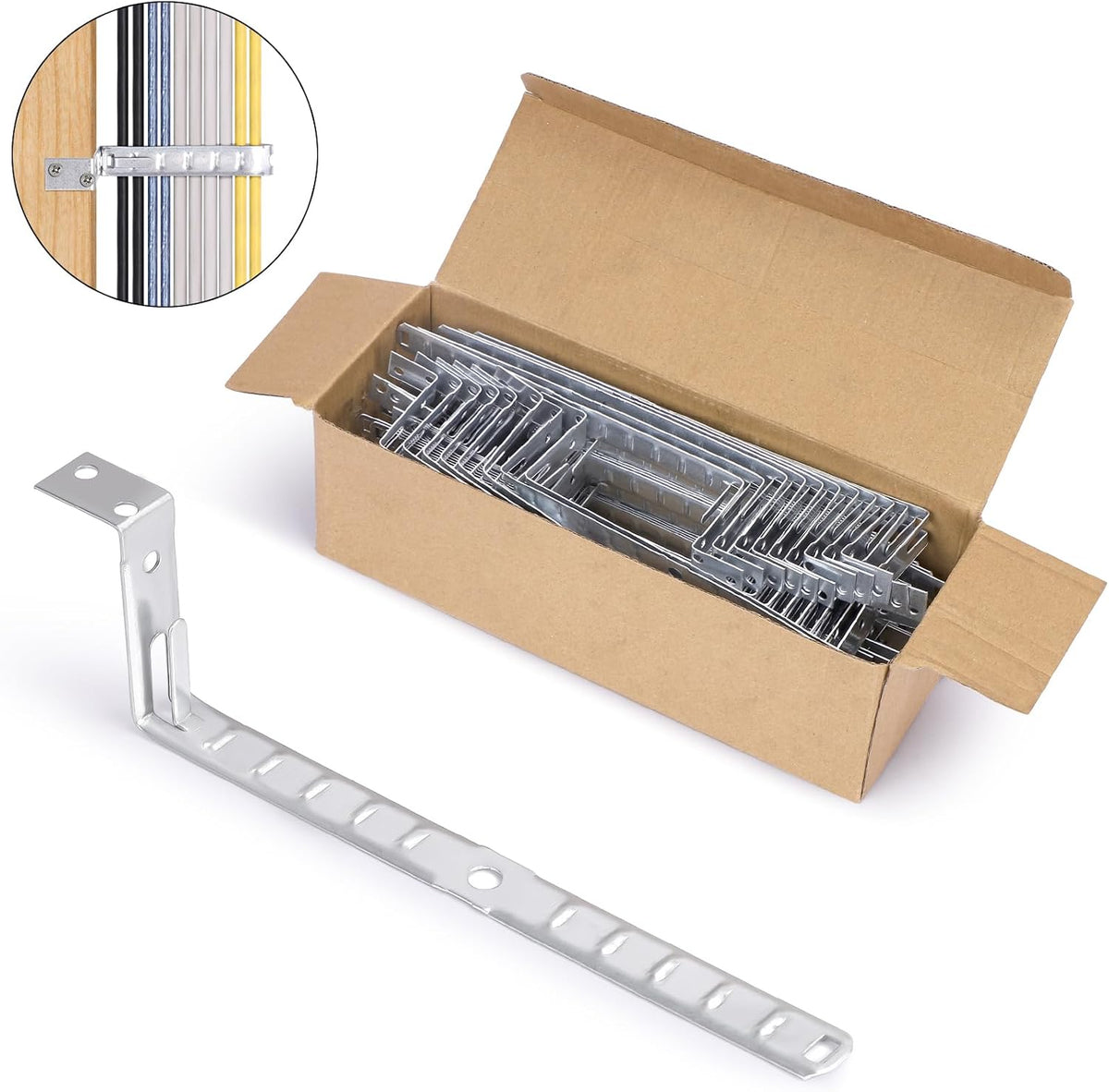 SIHAI Stud Wall Cable Support Clamps (100-Pack) - Galvanized Steel