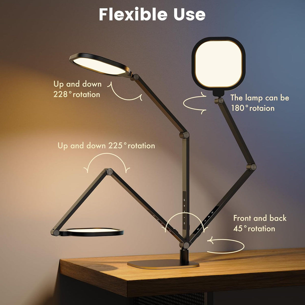 Desk Lamp for Home Office, 1200LM Computer Zoom Lighting with CRI 97.8