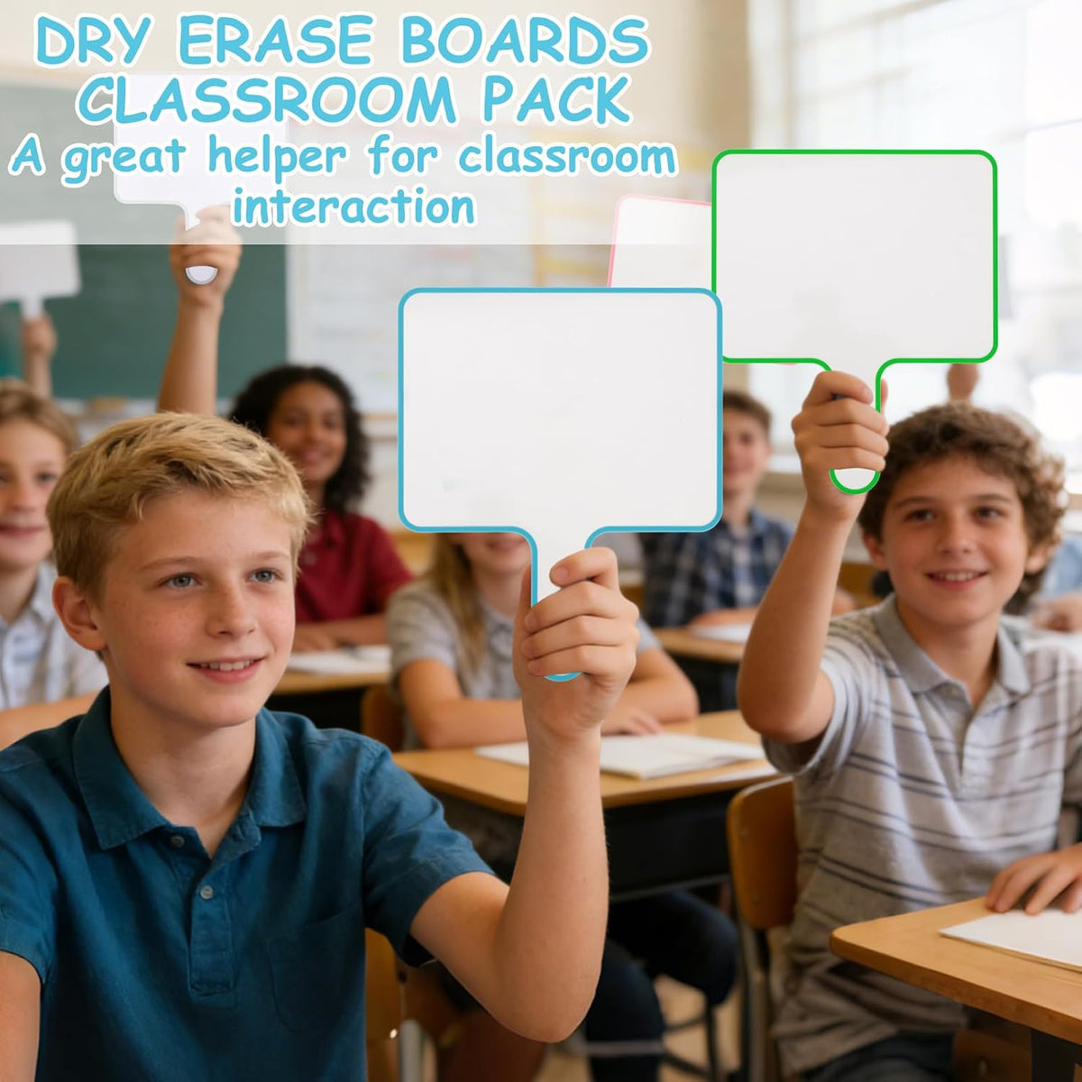 36-Piece Dry Erase Answer Paddle Set - 8"x10" Handheld Sign with Ma...