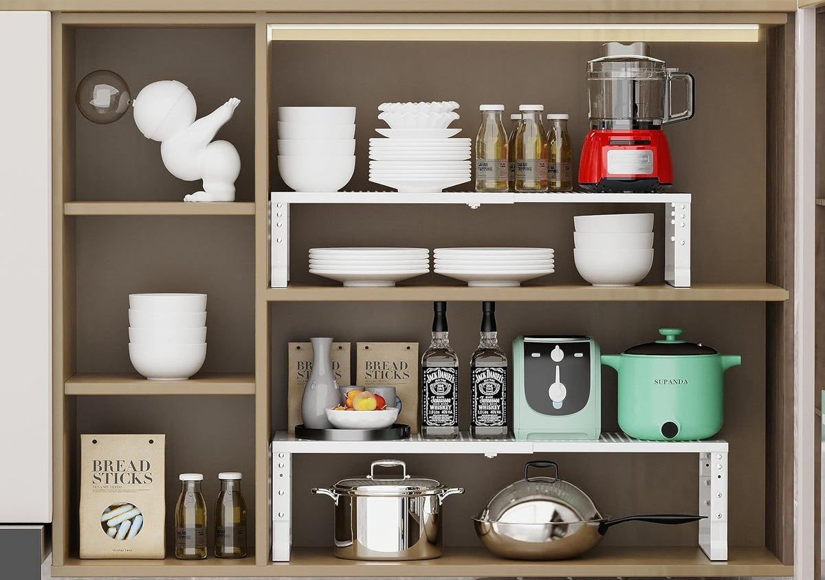 Jojocross Expandable Cabinet Shelf Organizer Storage Spice Rack Shelves for K...