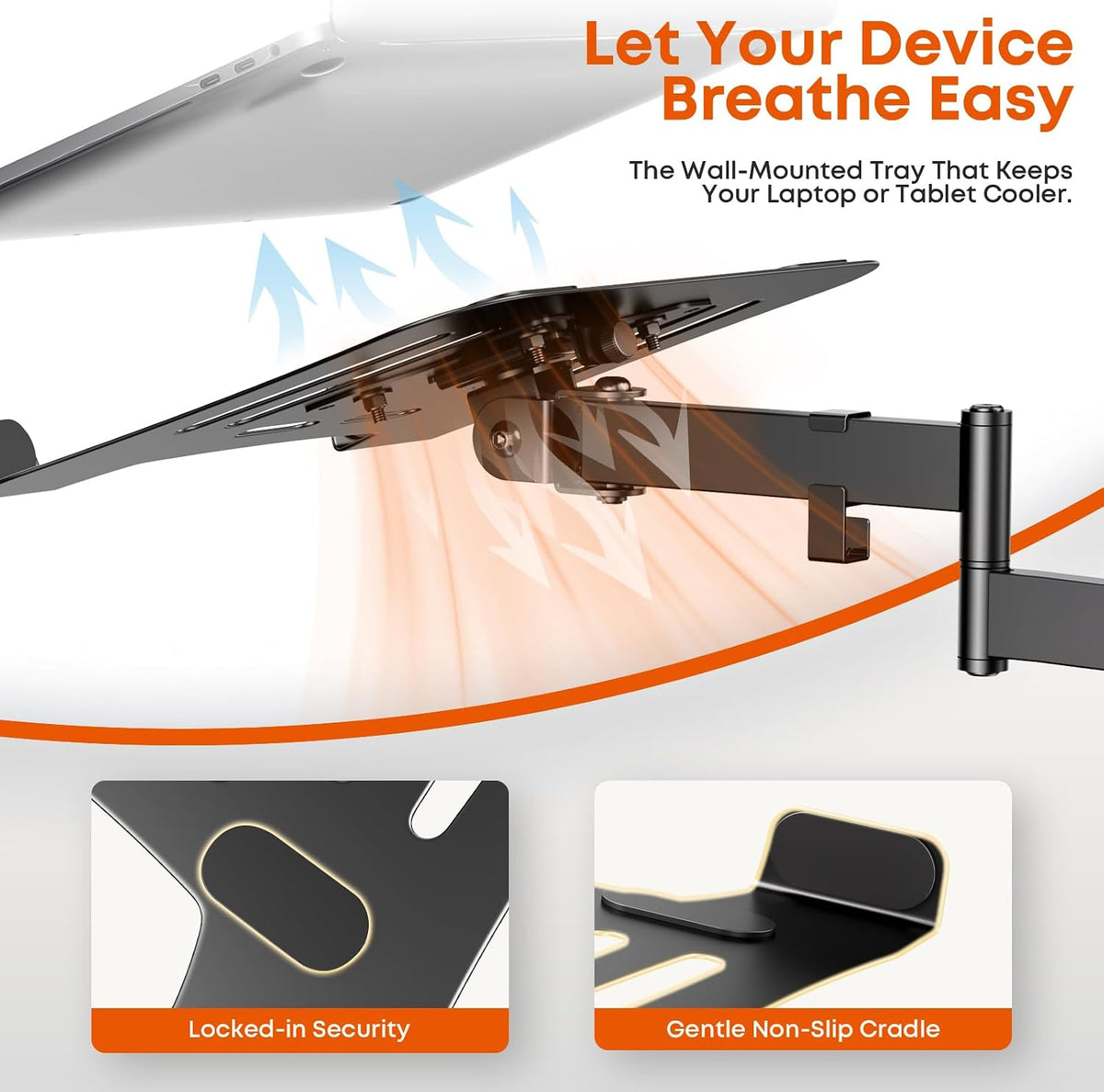 PUTORSEN 2-in-1 Laptop Wall Mount for 10-17" Notebooks & 32" Sc...