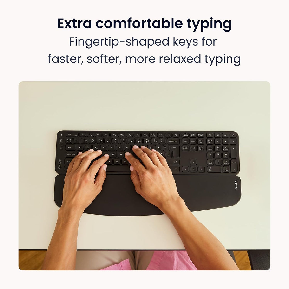 Contour Balance Keyboard: Full-Size Wireless Keyboard with USB Receiver, US L...