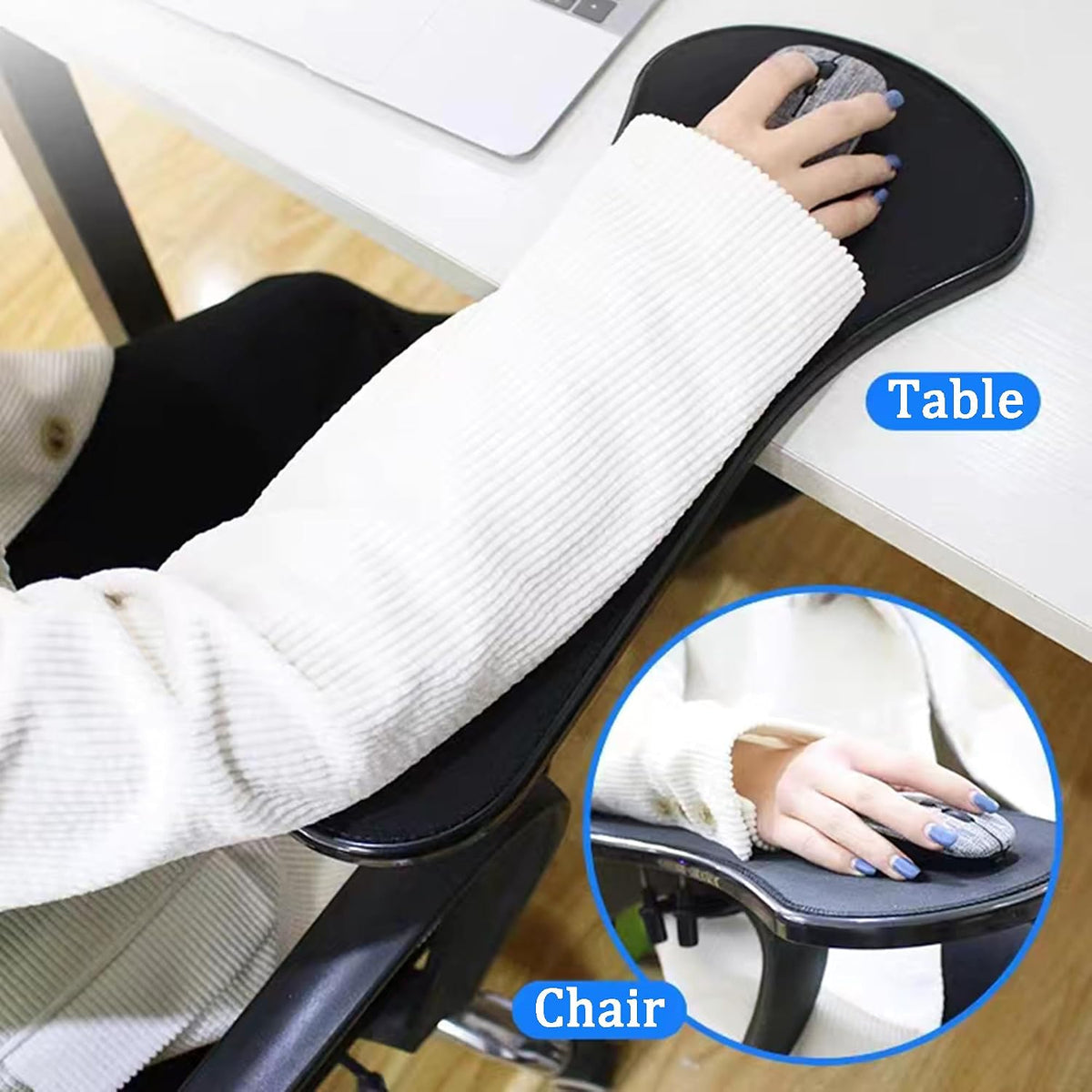 LL-COEUR Arm Support Wrist Rest for Table and Chair, Ergonomic Armrest Desk E...
