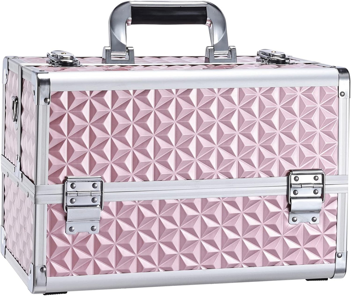 Joligrace Makeup Train Case Professional Cosmetic Organizer Aluminum Storage ...